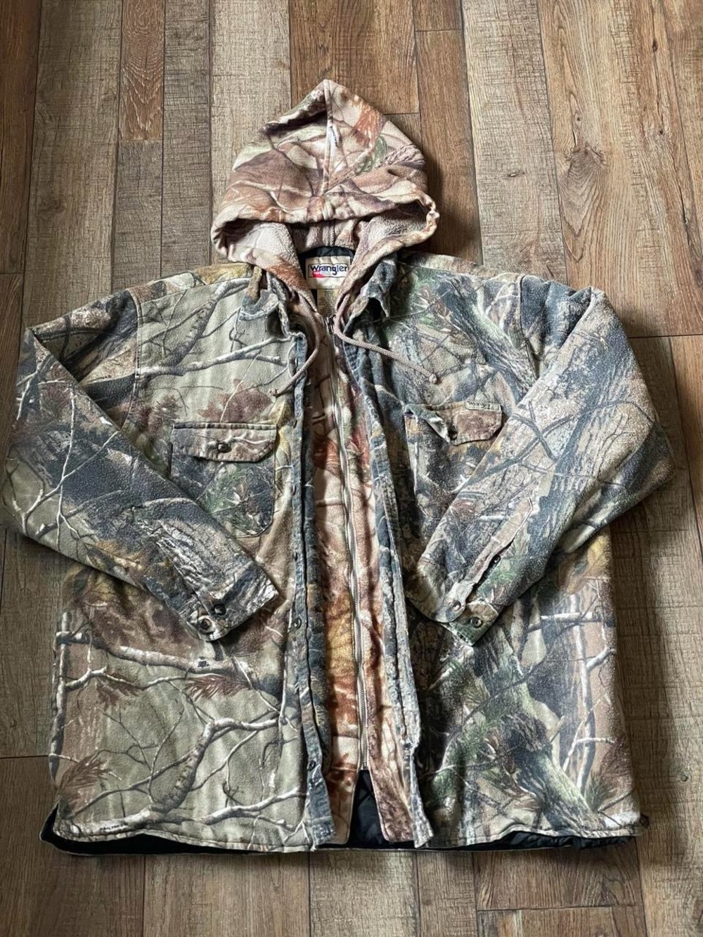Wrangler Men's Camouflage Hooded Field Jacket - Brown/Green Camo